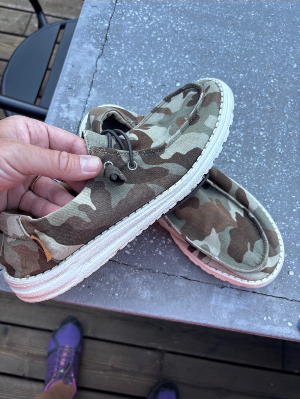 Hey Dude Women's Wendy Camouflage Slip-On Moccasins - Tan/Green - Picture 2 of 10